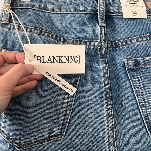 Blank NYC The Baxter Distressed Straight Leg Jeans NWT Size 26 - Picture 4 of 5